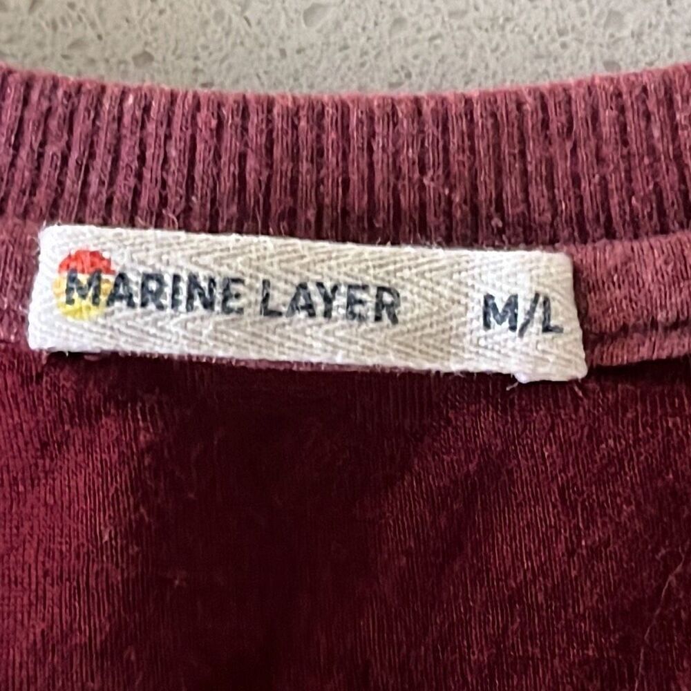 Marine Layer Ultra Soft Button Down Henley Stripe… - image 3